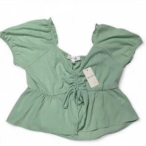 Pink Rose Women's Sage Ruched Blouse